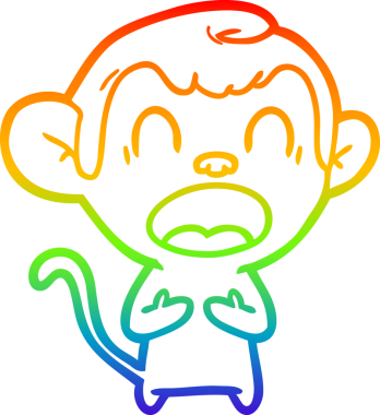 Bir insan tarafından çizilmiş bağıran çizgi film maymunu çizimi