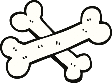 Bir insan tarafından çizilmiş çapraz kemikler çizgi roman tarzı çizgi film