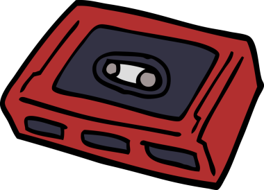 bir insan tarafından çizilmiş karalama retro kaset.