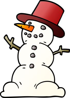 Bir insan tarafından çizilmiş kardan adam çizgi filmi.