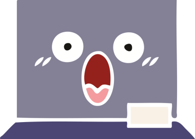 Bir insan tarafından çizilmiş düz renk retro karikatürü