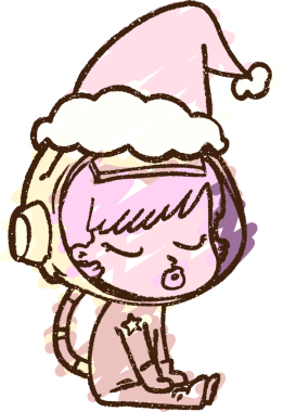 Bir insan tarafından çizilmiş Noel Astronot Tebeşiri