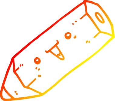 Bir insan tarafından çizilmiş sevimli bir karikatür kaleminin sıcak eğimli çizimi