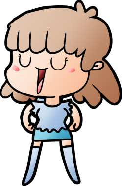 Bir insan tarafından çizilmiş karikatür kadın.