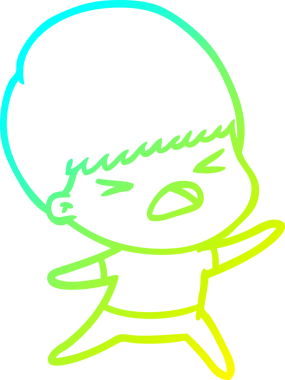 Bir insan tarafından çizilen bir çizgi filmin soğuk gradyan çizimi.