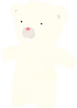 Bir insan tarafından çizilmiş kutup ayısı çizgi filmi.