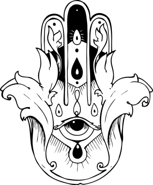 Bir insan tarafından çizilmiş hamza dövmesi sembolü