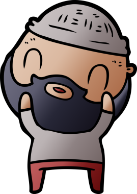 Bir insan tarafından çizilmiş sakallı bir adam.