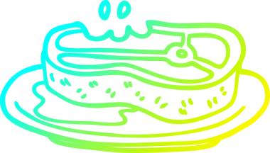 Bir insan tarafından çizilmiş nadir bir bifteğin soğuk gradyan çizimi