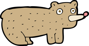 Bir insan tarafından çizilmiş komik çizgi film ayısı.