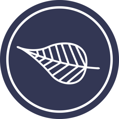 Bir insan tarafından çizilmiş doğal yaprak dairesel simgesi