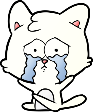 Bir insan tarafından çizilmiş çizgi film kedisi.