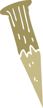 Bir insan tarafından çizilmiş ahşap bir kazık.