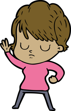 Bir insan tarafından çizilmiş karikatür kadın.