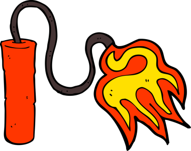 bir insan tarafından çizilmiş karikatür dinamiti.