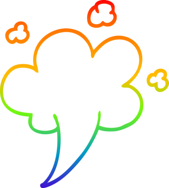 Gökkuşağı gradyan çizgi çizimi Bir insan tarafından çizilen hava fırtınası çizgi filmi