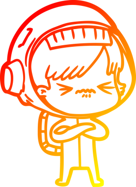 Bir insan tarafından çizilmiş bir astronot kadın çizgi çizimi.