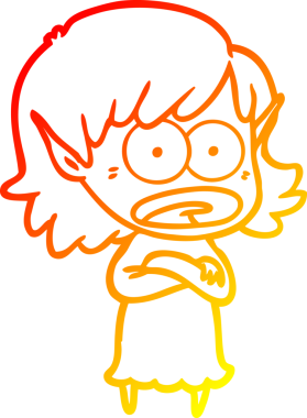 Bir çizgi film karakteri çizimi bir insan tarafından çizilmiş elf kızı şok etti.