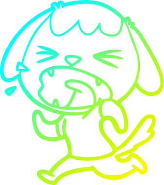 Bir insan tarafından çizilmiş şirin bir köpeğin soğuk gradyan çizimi