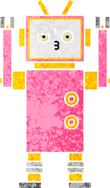 Bir insan tarafından çizilmiş bir robotun retro çizim tarzı karikatürü