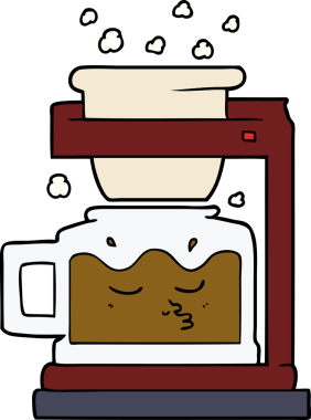 bir insan tarafından çizilmiş çizgi film filtresi kahve makinesi