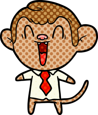 Bir insan tarafından çizilmiş gülen maymun çizgi filmi