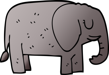 Bir insan tarafından çizilmiş karalama fili.