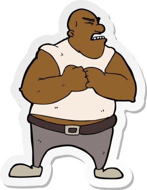 Bir insan tarafından çizilmiş vahşi bir adamın çıkartması.