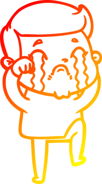 Bir insan tarafından çizilmiş ağlayan bir çizgi film karakteri çizimi.