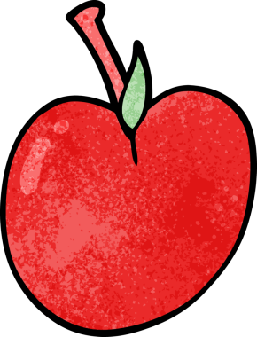 Bir insan tarafından çizilmiş bir elma karalaması.