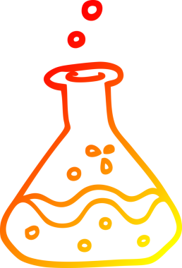 Bir insan tarafından çizilen kimyasal şişelerin sıcak çizgi çizimi