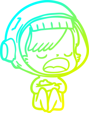 Bir insan tarafından çizilmiş konuşan bir astronotun soğuk gradyan çizimi