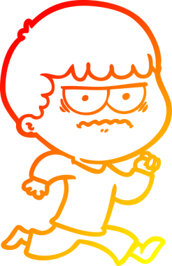 Bir insan tarafından çizilmiş kızgın bir adamın sıcak çizgi çizimi.