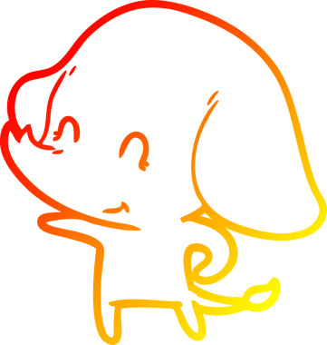 Bir insan tarafından çizilmiş şirin bir fil çizimi.