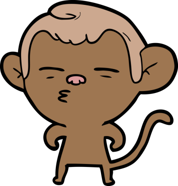 bir insan tarafından çizilmiş şüpheli maymun çizgi filmi