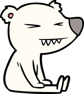 Bir insan tarafından çizilmiş kızgın kutup ayısı çizgi filmi.