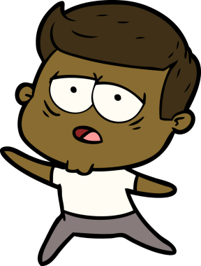 Bir insan tarafından çizilmiş yorgun bir adam.