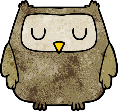 bir insan tarafından çizilmiş bir baykuş.