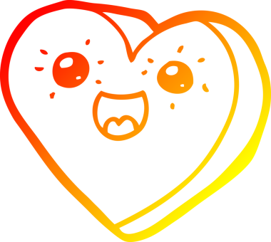 Bir insan tarafından çizilmiş bir kalp karikatürü çizimi