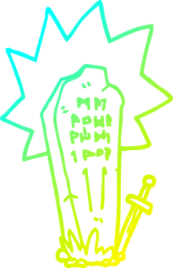 Bir insan tarafından çizilmiş bir karikatür kahramanının soğuk çizgi çizimi.