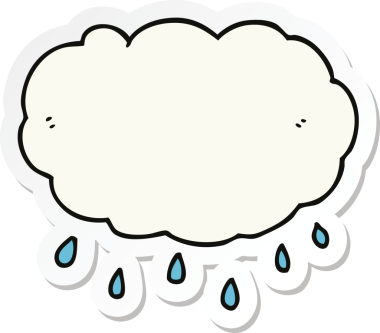 Bir insan tarafından çizilmiş karikatür yağmur bulutu etiketi