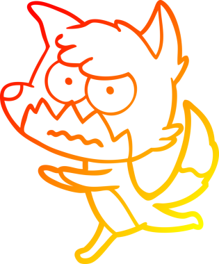 Bir insan tarafından çizilmiş kızgın tilki çizgi çizimi.