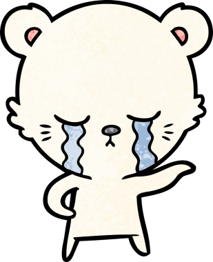 Ağlayan kutup ayısı bir insan tarafından çizilmiş.