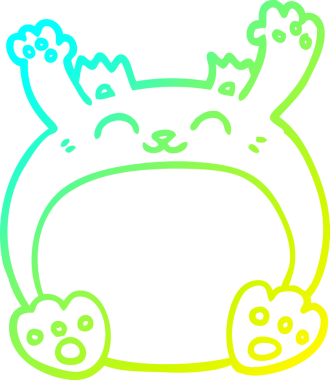 Bir insan tarafından çizilen çizgi film ayısının soğuk gradyan çizgisi.