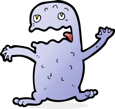 Bir insan tarafından çizilmiş komik bir kurbağa.