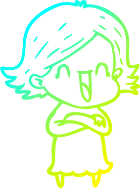 Bir insan tarafından çizilmiş mutlu bir karikatür çizimi.