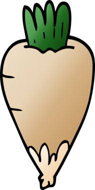 Bir insan tarafından çizilmiş karalama kökü sebzesi.