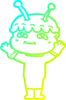 Bir insan tarafından çizilmiş soğuk çizgi film karakteri uzay adamı çizimi.