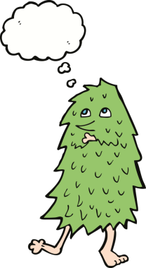 Bir insan tarafından çizilmiş düşünce baloncuklu çizgi film canavarı.