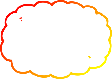 Bir insan tarafından çizilen karikatür bulutunun sıcak gradyan çizimi